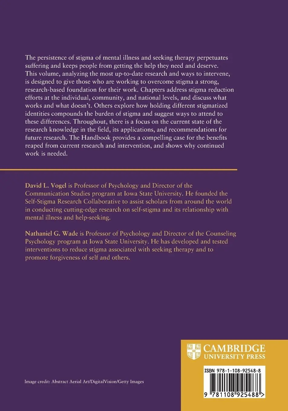 Rückseite: 9781108925488 | The Cambridge Handbook of Stigma and Mental Health | Vogel (u. a.)