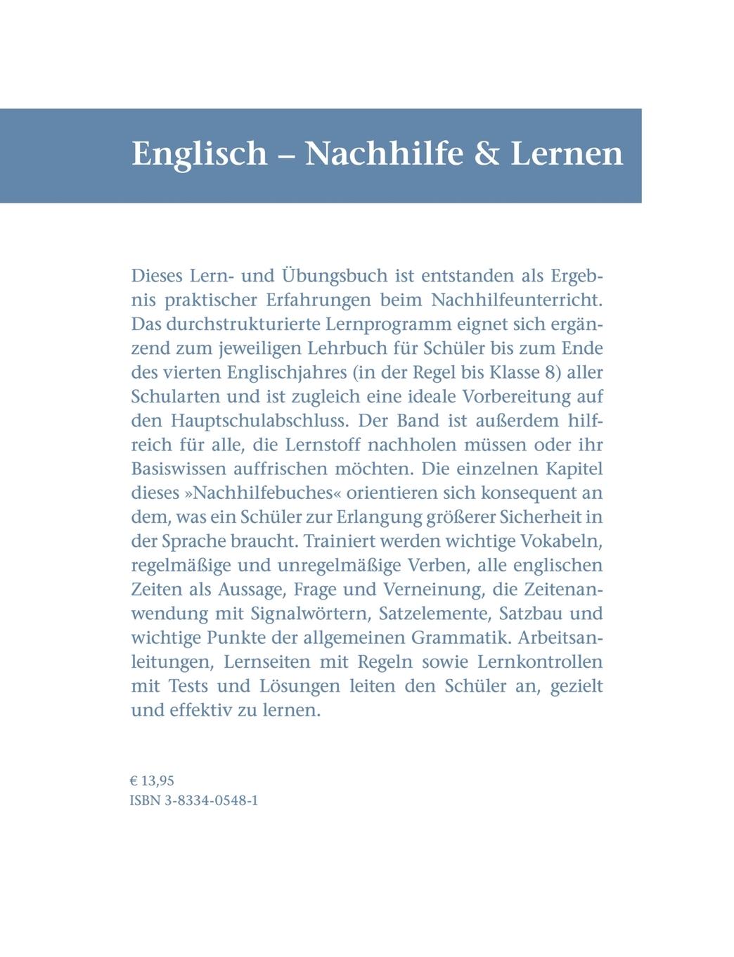 Rückseite: 9783833405488 | Englisch Nachhilfe &amp; Lernen | Birgit Pirner | Taschenbuch | 144 S.