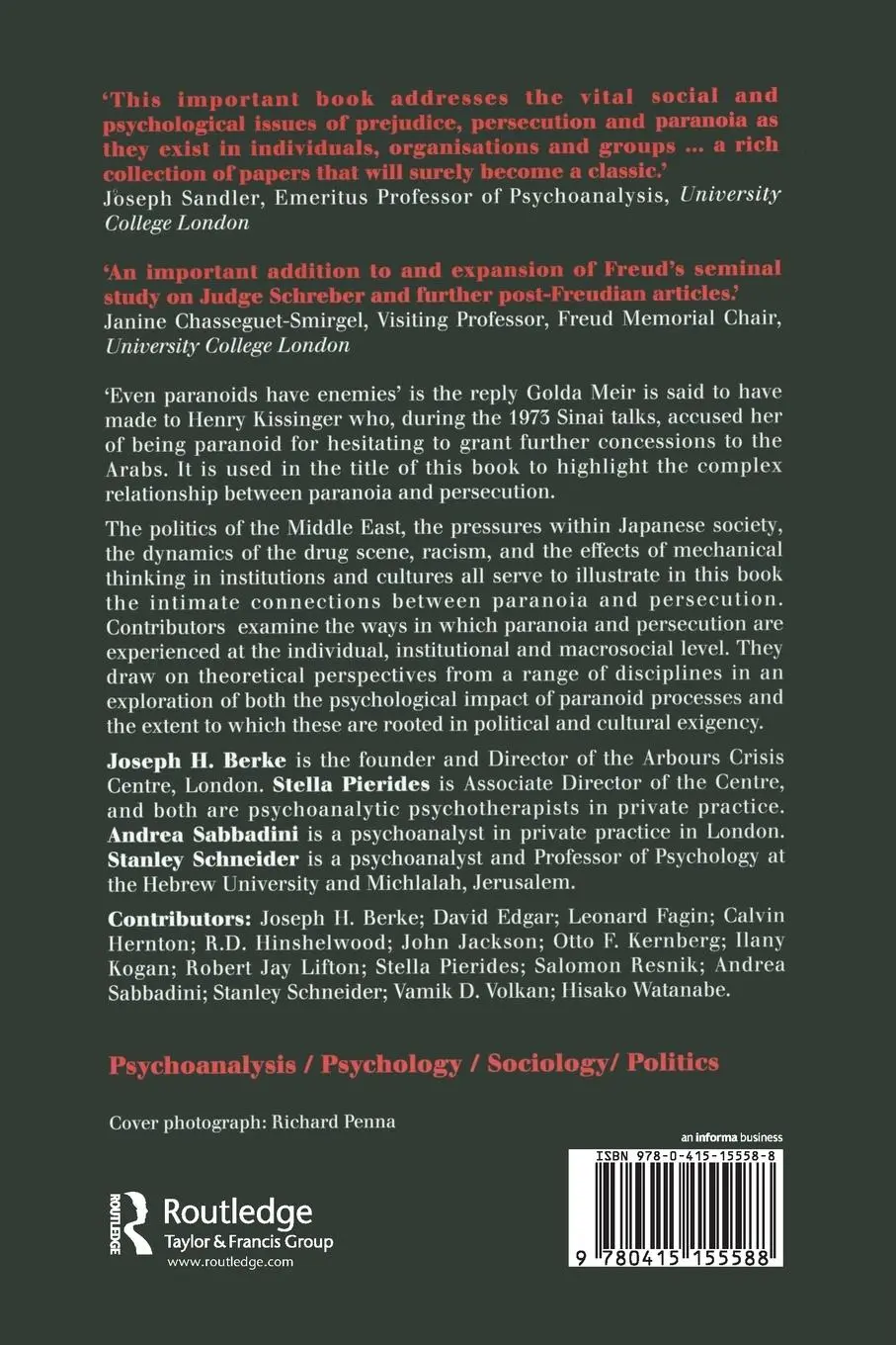 Rückseite: 9780415155588 | Even Paranoids Have Enemies | Joseph H. Berke (u. a.) | Taschenbuch