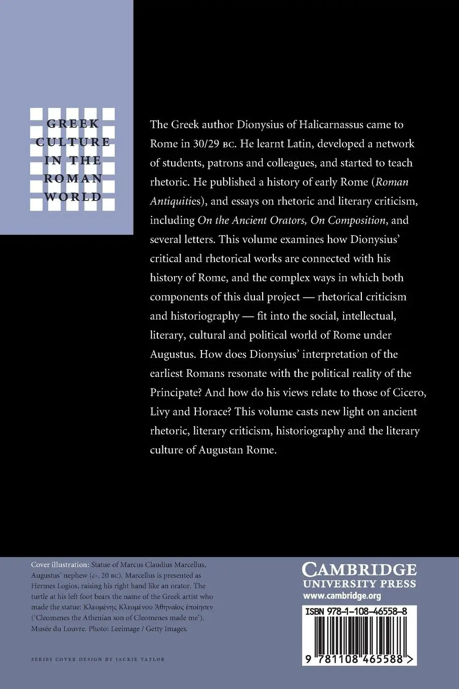 Rückseite: 9781108465588 | Dionysius of Halicarnassus and Augustan Rome | Richard Hunter (u. a.)