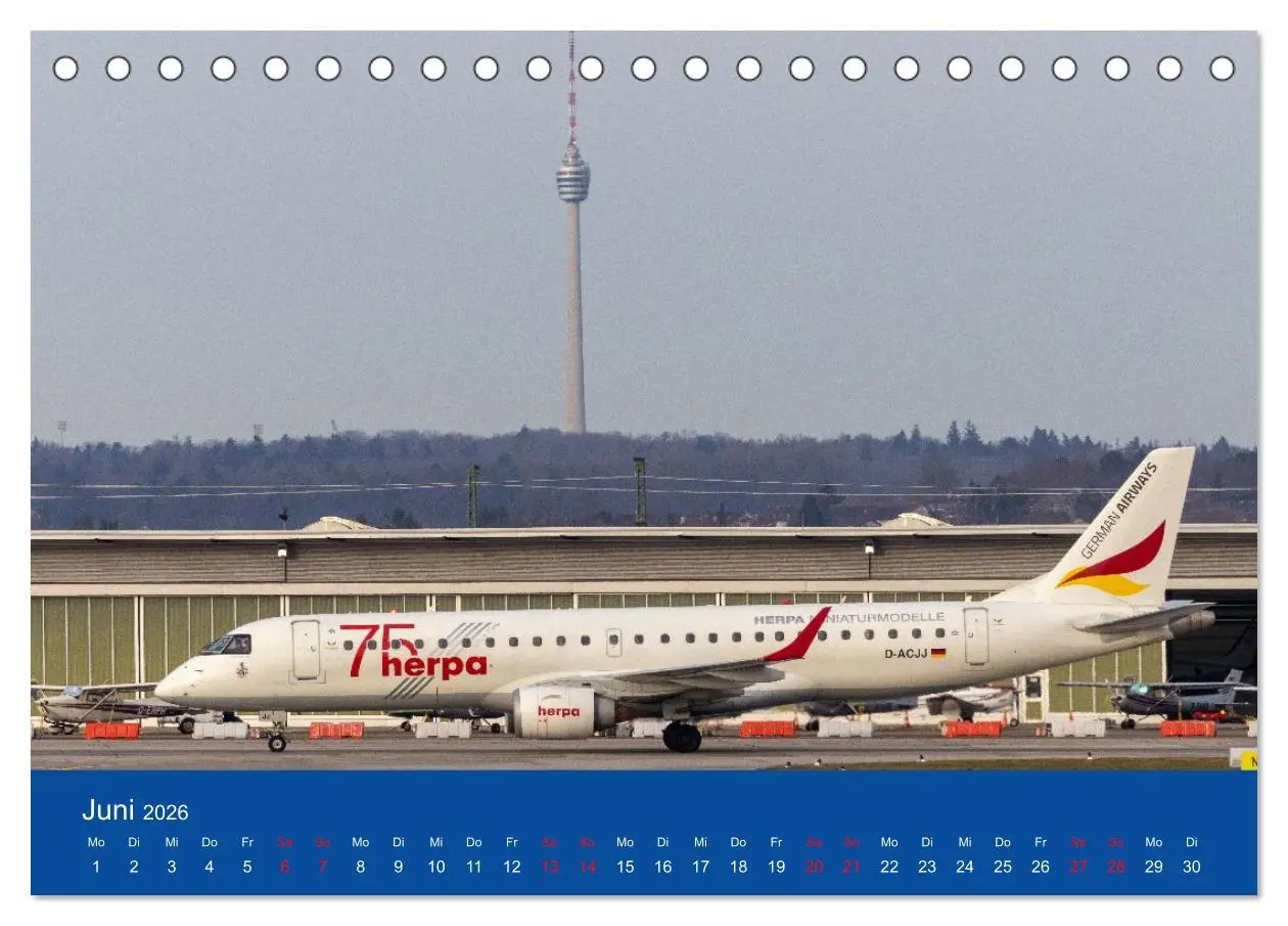 Bild: 9783457295588 | Besondere Flugzeuge am Flughafen Stuttgart (Tischkalender 2026 DIN...