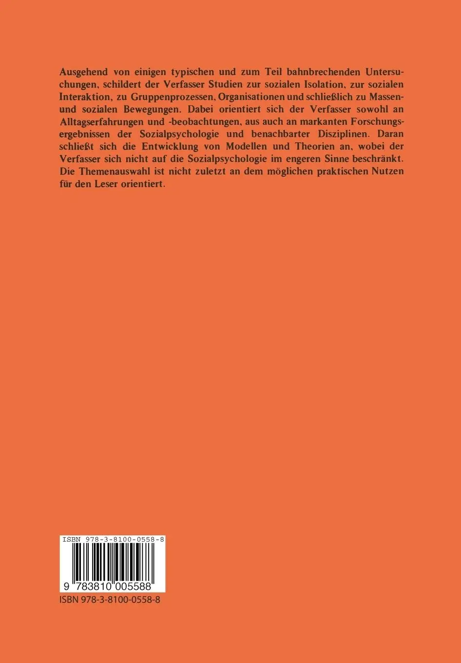 Rückseite: 9783810005588 | Psychologie sozialer Prozesse | Helmut Lück | Taschenbuch | 230 S.