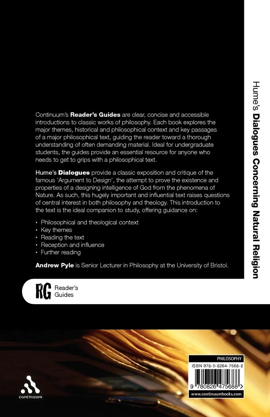 Rückseite: 9780826475688 | Hume's Dialogues Concerning Natural Religion | A Reader's Guide | Pyle