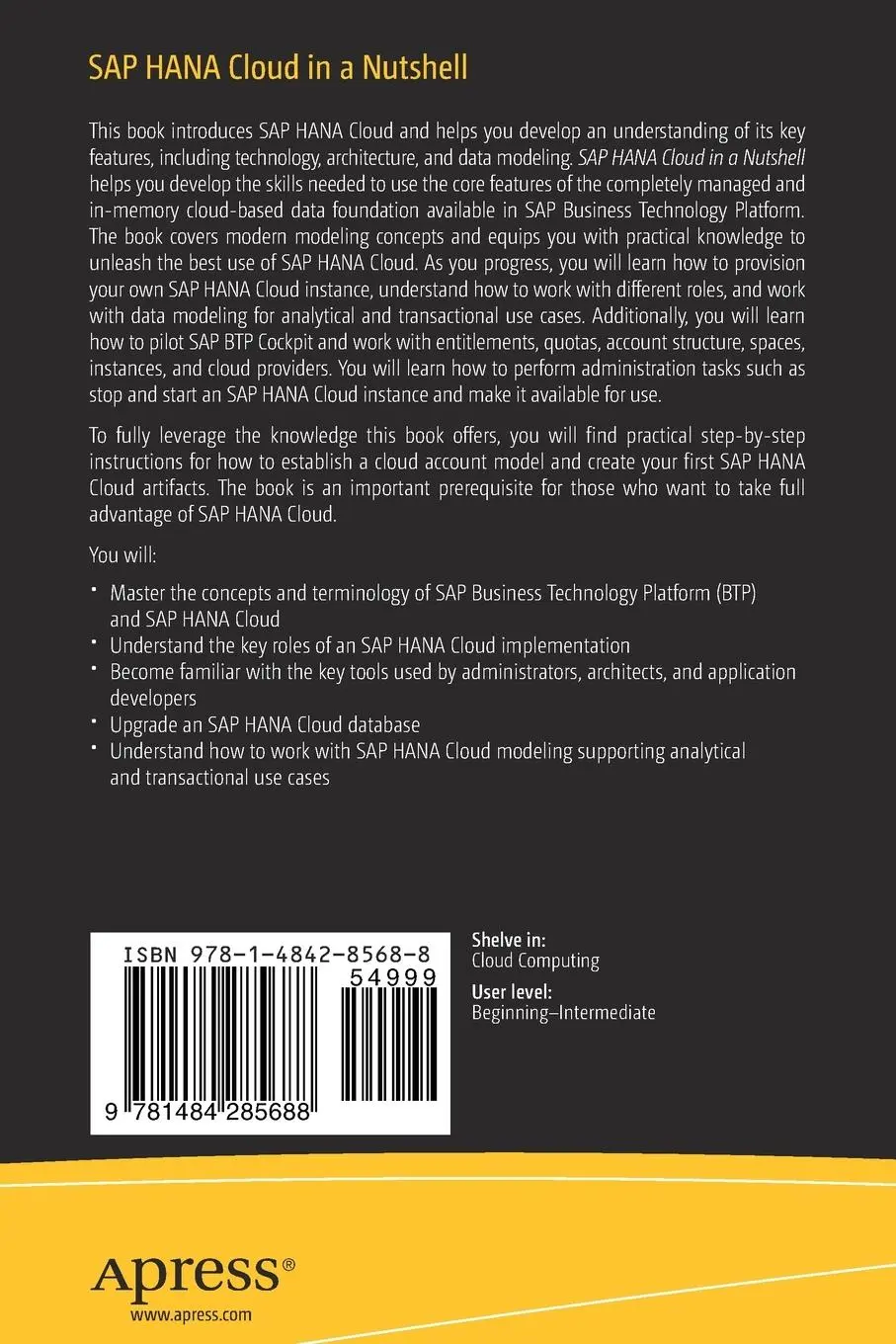 Rückseite: 9781484285688 | SAP HANA Cloud in a Nutshell | Miguel Figueiredo | Taschenbuch | xviii