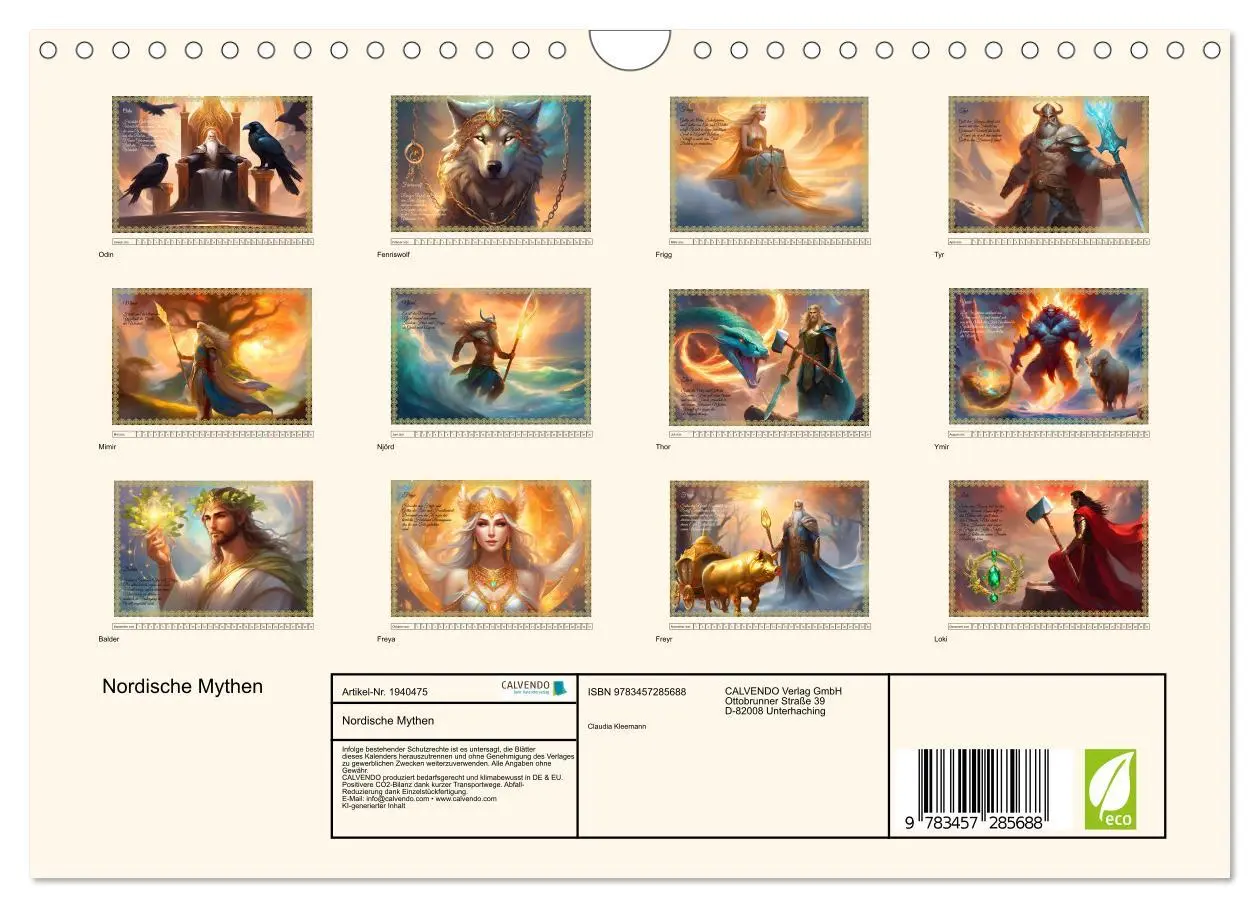 Bild: 9783457285688 | Nordische Mythen (Wandkalender 2026 DIN A4 quer), CALVENDO...