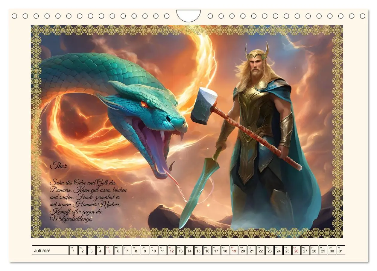 Bild: 9783457285688 | Nordische Mythen (Wandkalender 2026 DIN A4 quer), CALVENDO...