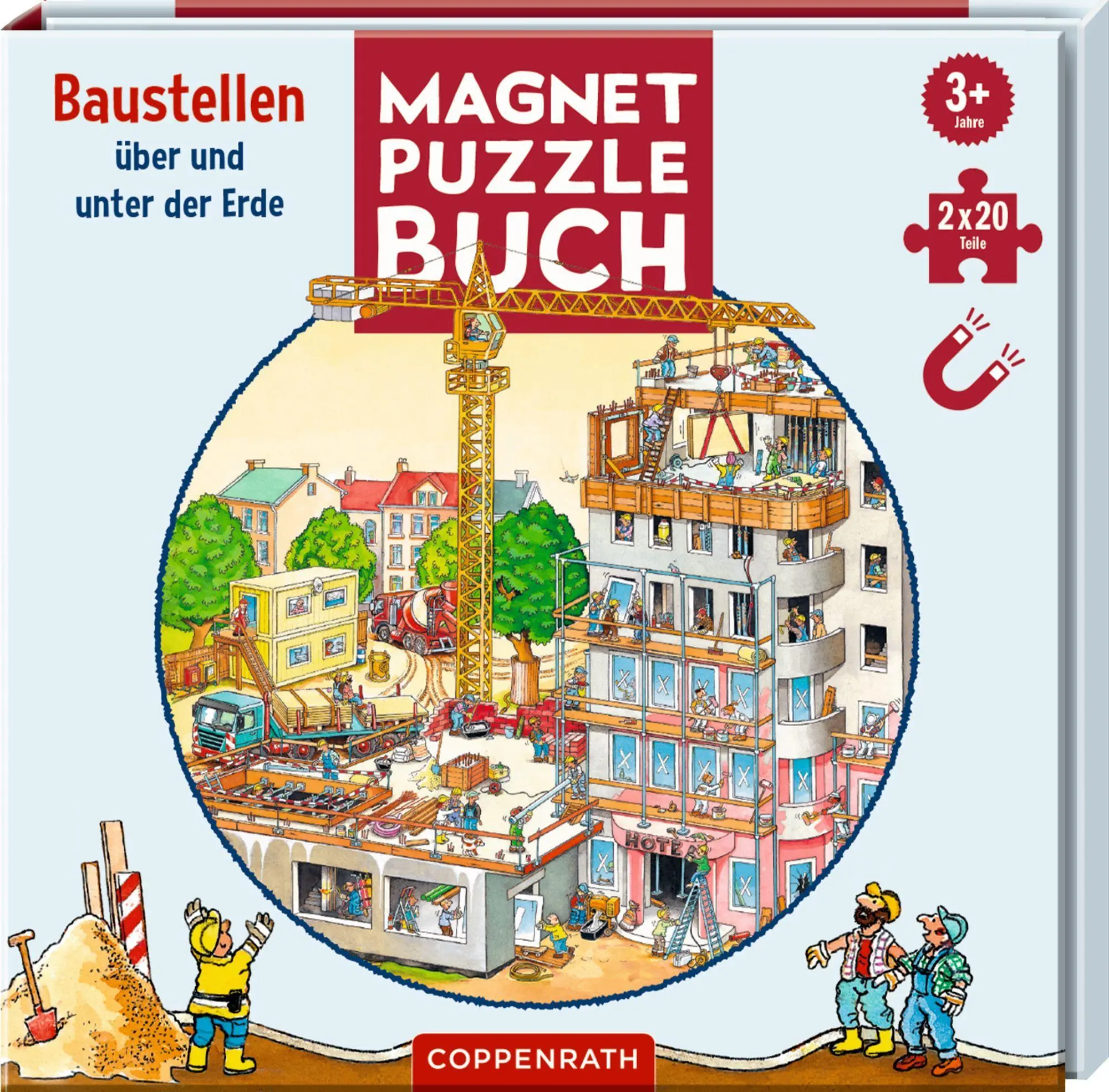 Magnet-Puzzlebuch: Baustellen über und unter der Erde