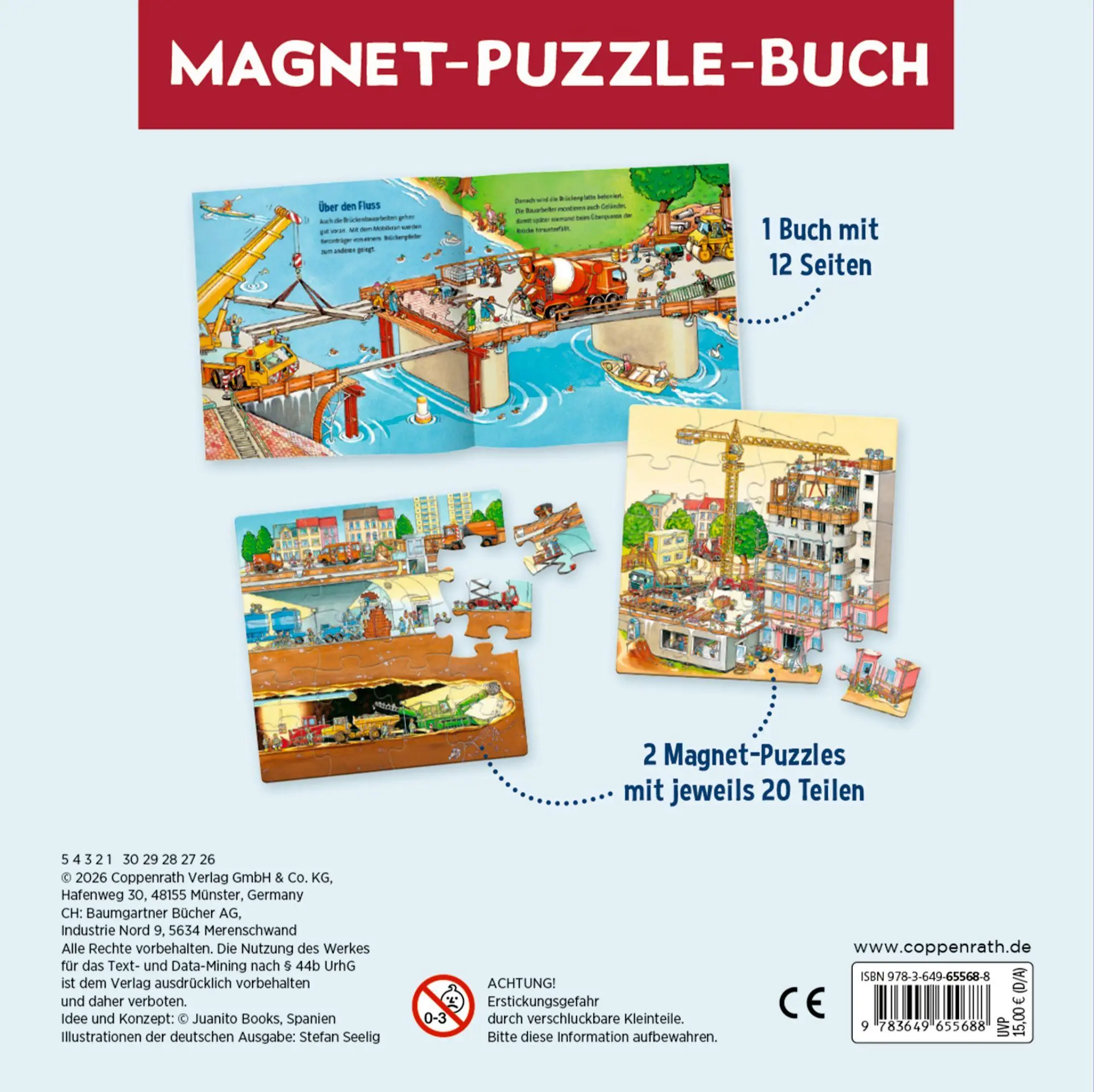 Rückseite: 9783649655688 | Magnet-Puzzlebuch: Baustellen über und unter der Erde | Stefan Seelig