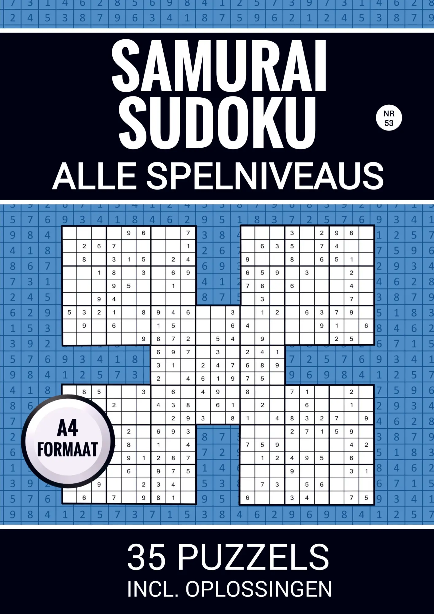 Samurai Sudoku - Alle Spelniveaus - 35 Puzzels Incl. Oplossingen - Nr. 53
