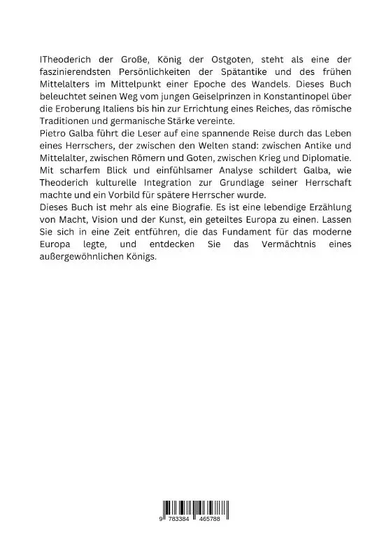 Rückseite: 9783384465788 | Theoderich der Große: König der Goten | Pietro Galba | Taschenbuch