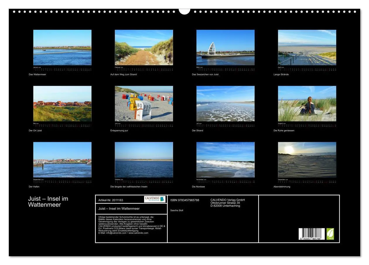 Bild: 9783457965788 | Juist - Insel im Wattenmeer (Wandkalender 2026 DIN A2 quer),...
