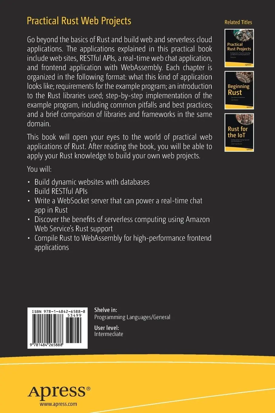 Rückseite: 9781484265888 | Practical Rust Web Projects | Shing Lyu | Taschenbuch | xi | Englisch