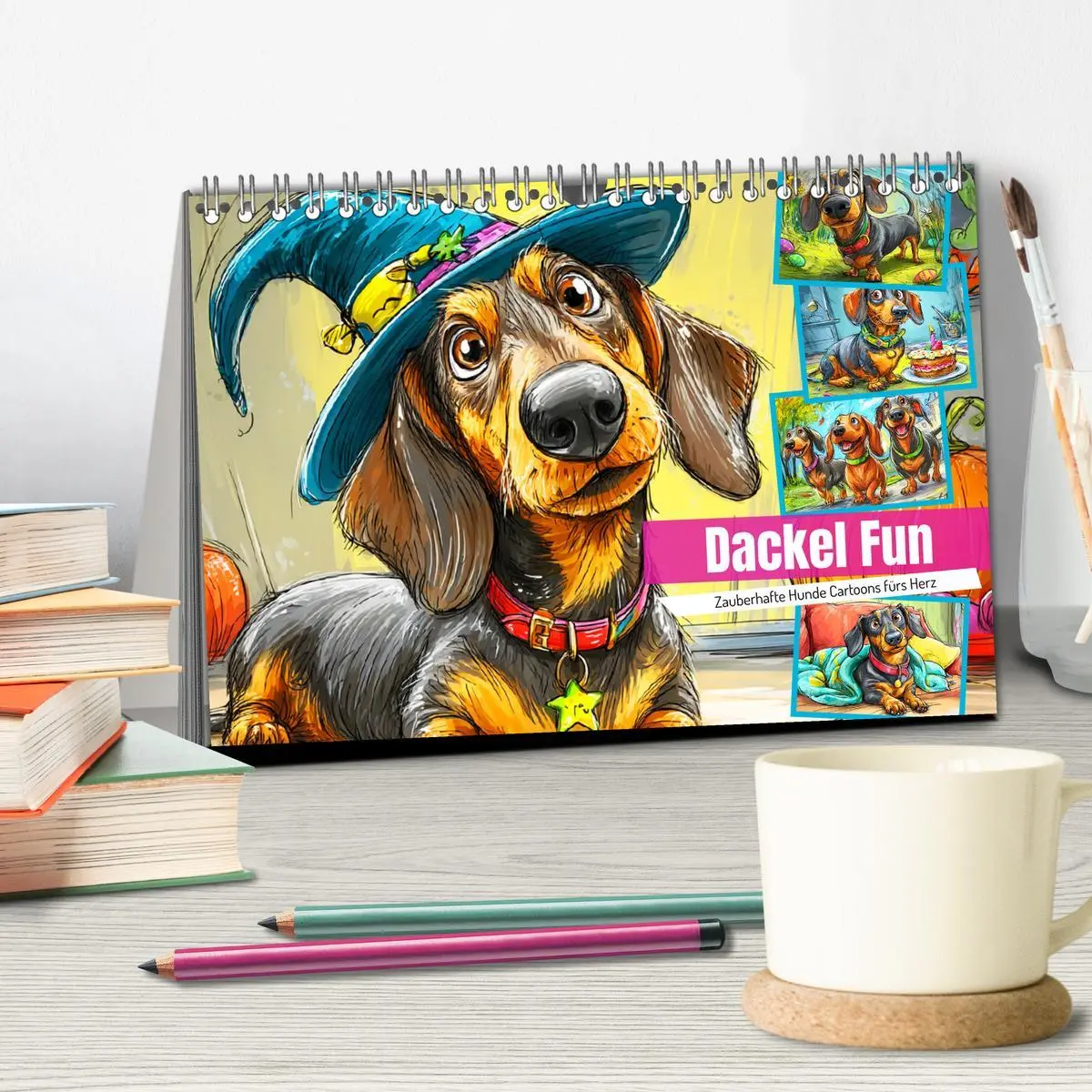 Bild: 9783516595888 | Dackel Fun. Zauberhafte Hunde Cartoons fürs Herz (Tischkalender...