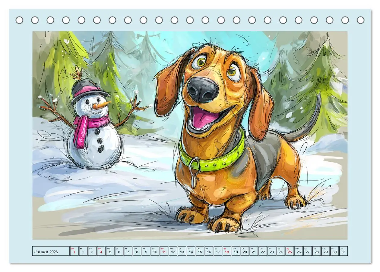 Bild: 9783516595888 | Dackel Fun. Zauberhafte Hunde Cartoons fürs Herz (Tischkalender...
