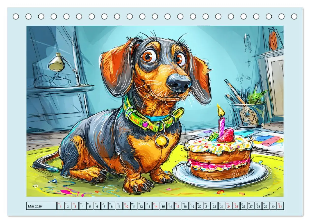 Bild: 9783516595888 | Dackel Fun. Zauberhafte Hunde Cartoons fürs Herz (Tischkalender...