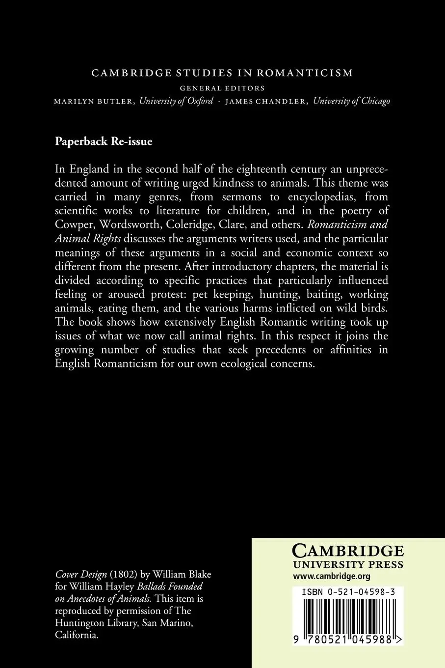 Rückseite: 9780521045988 | Romanticism and Animal Rights | David Perkins | Taschenbuch | Englisch