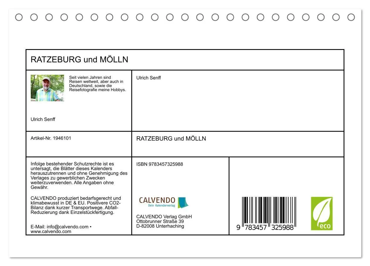 Bild: 9783457325988 | RATZEBURG und MÖLLN (Tischkalender 2026 DIN A5 quer), CALVENDO...