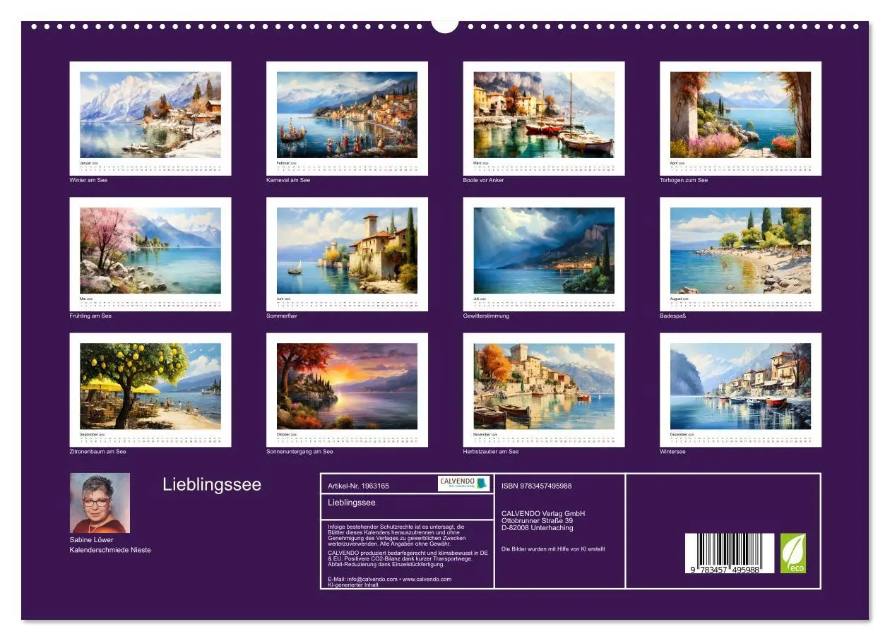 Bild: 9783457495988 | Lieblingssee (hochwertiger Premium Wandkalender 2026 DIN A2 quer),...