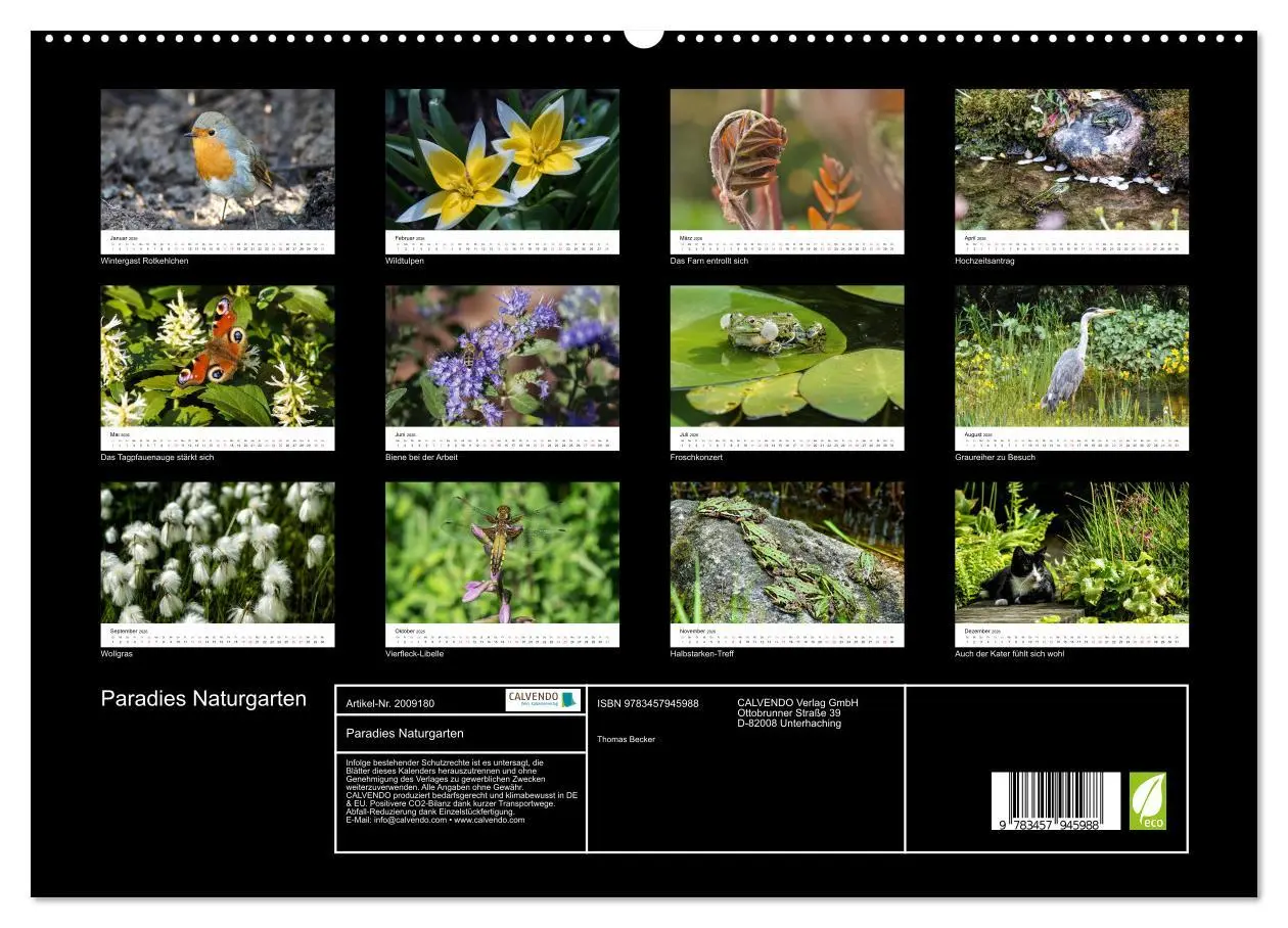 Bild: 9783457945988 | Paradies Naturgarten (hochwertiger Premium Wandkalender 2026 DIN A2...