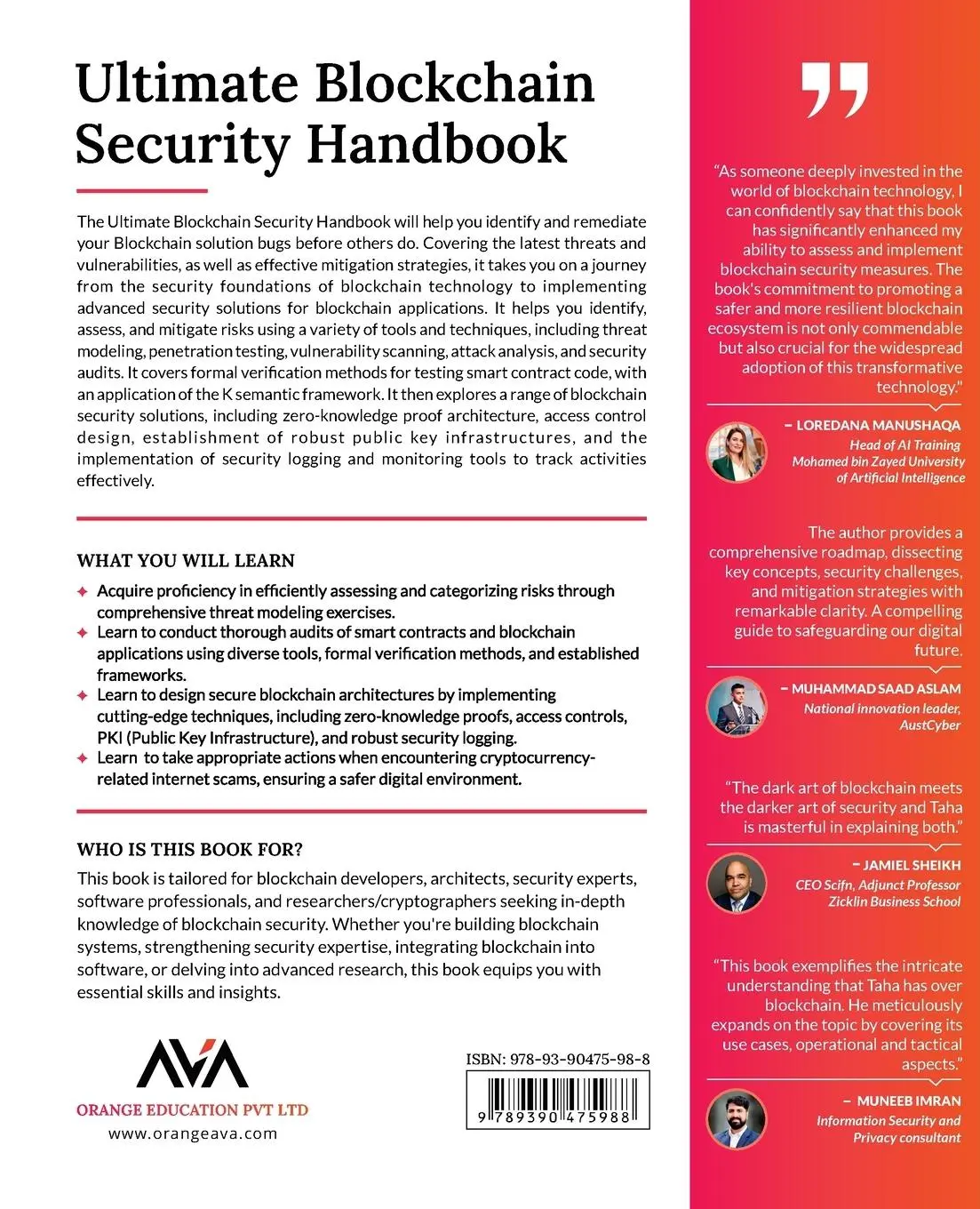 Rückseite: 9789390475988 | Ultimate Blockchain Security Handbook | Taha Sajid | Taschenbuch