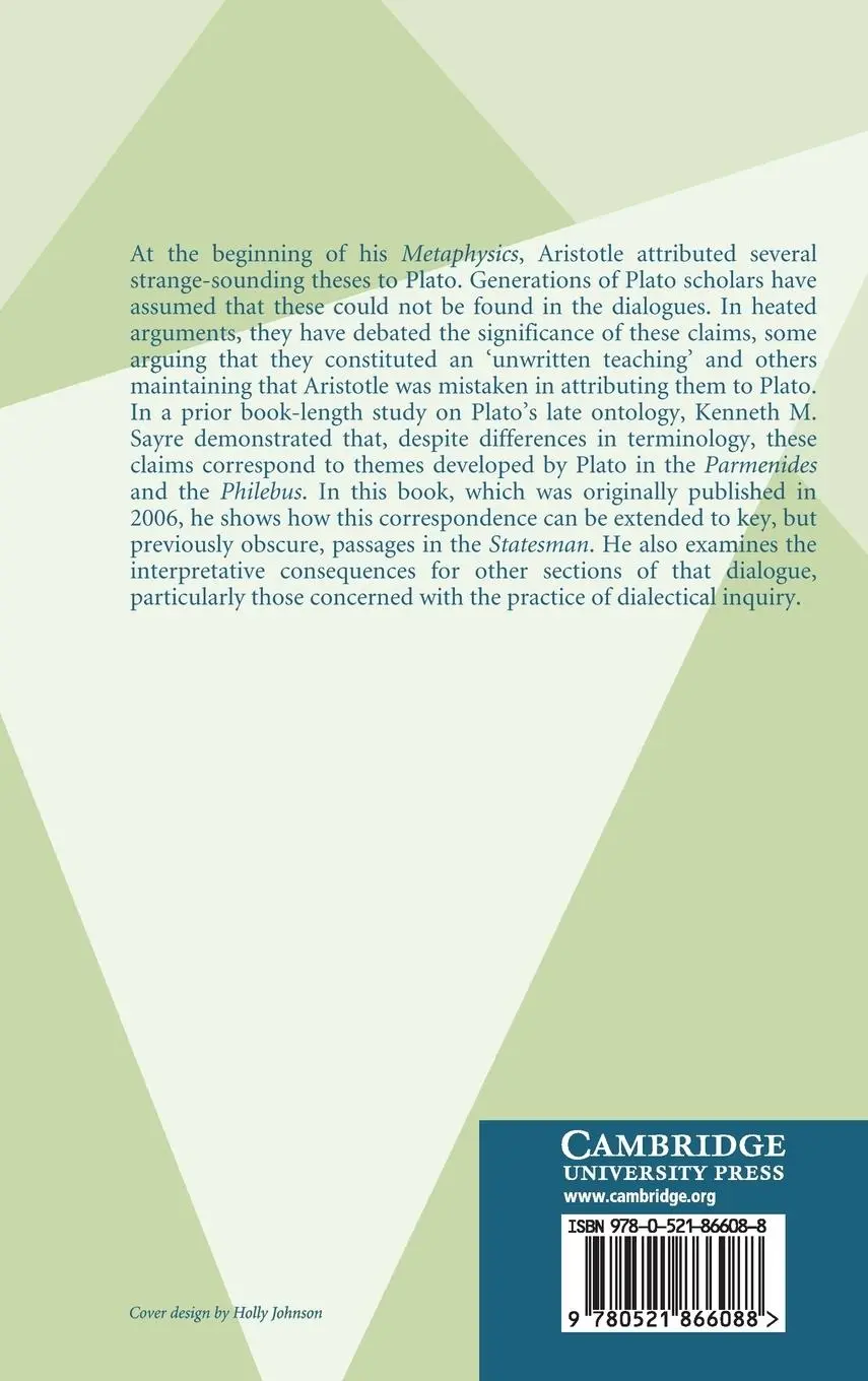 Rückseite: 9780521866088 | Metaphysics and Method in Plato's Statesman | Kenneth M. Sayre | Buch