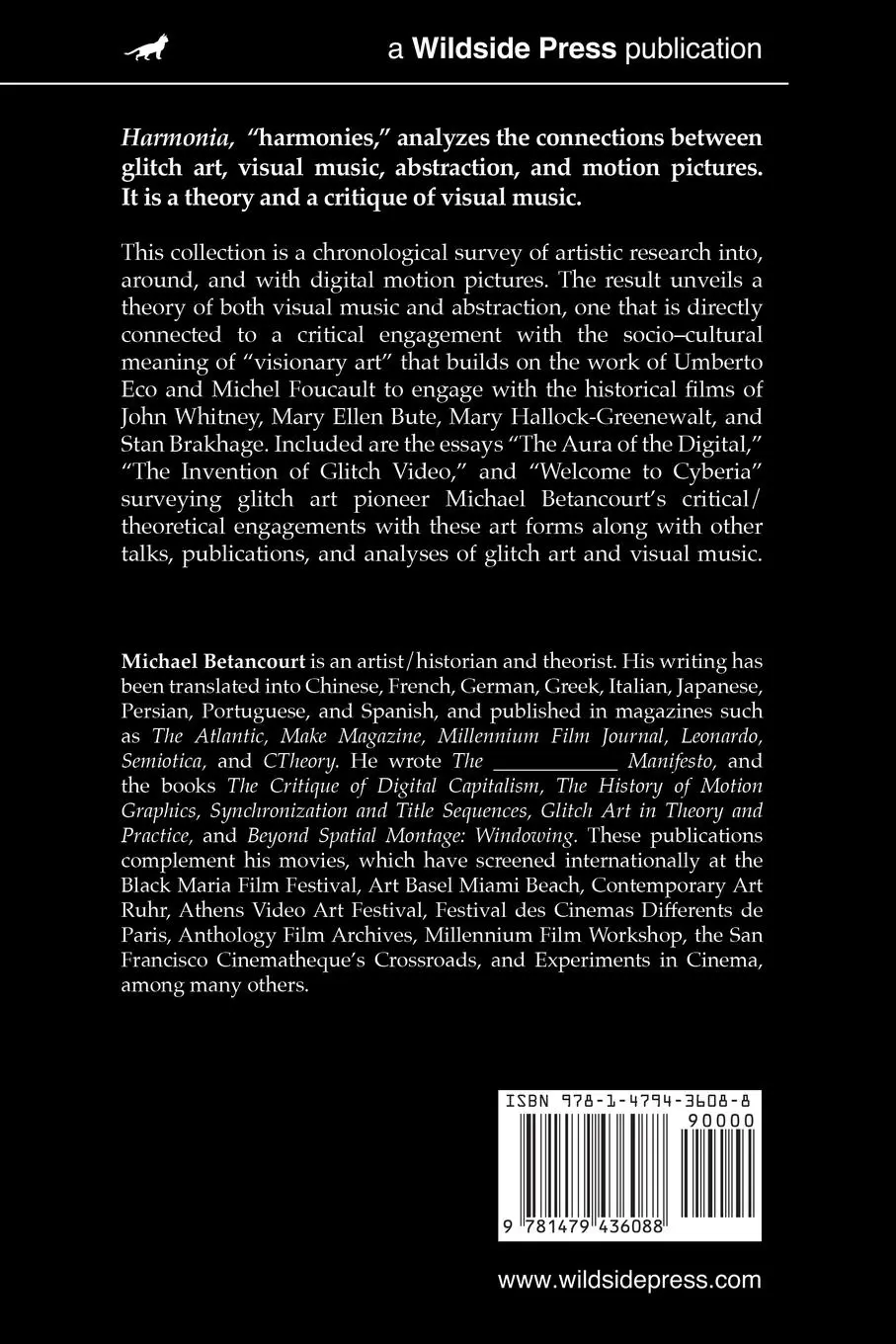 Rückseite: 9781479436088 | Harmonia | Glitch, Movies and Visual Music | Michael Betancourt | Buch