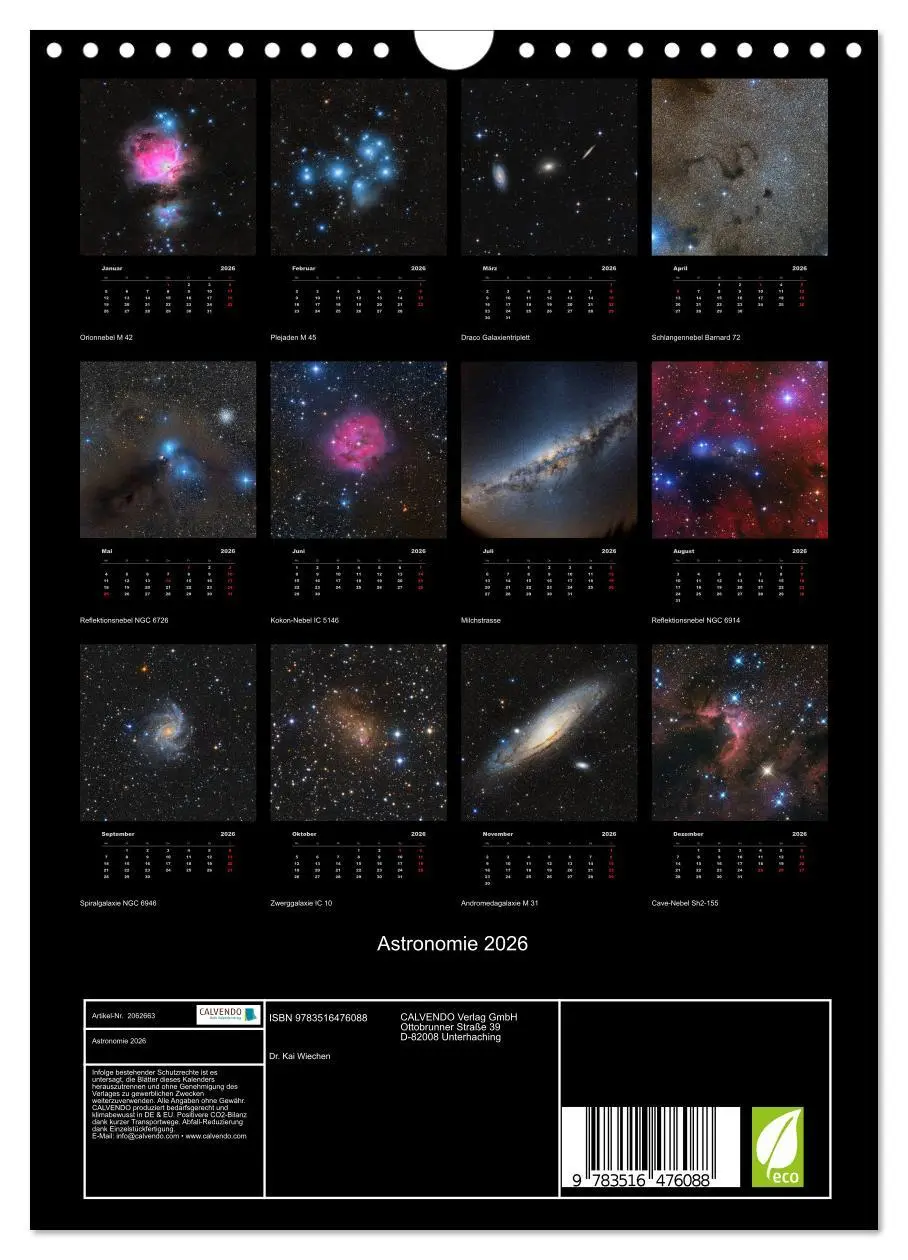 Bild: 9783516476088 | Astronomie 2026 (Wandkalender 2026 DIN A4 hoch), CALVENDO...