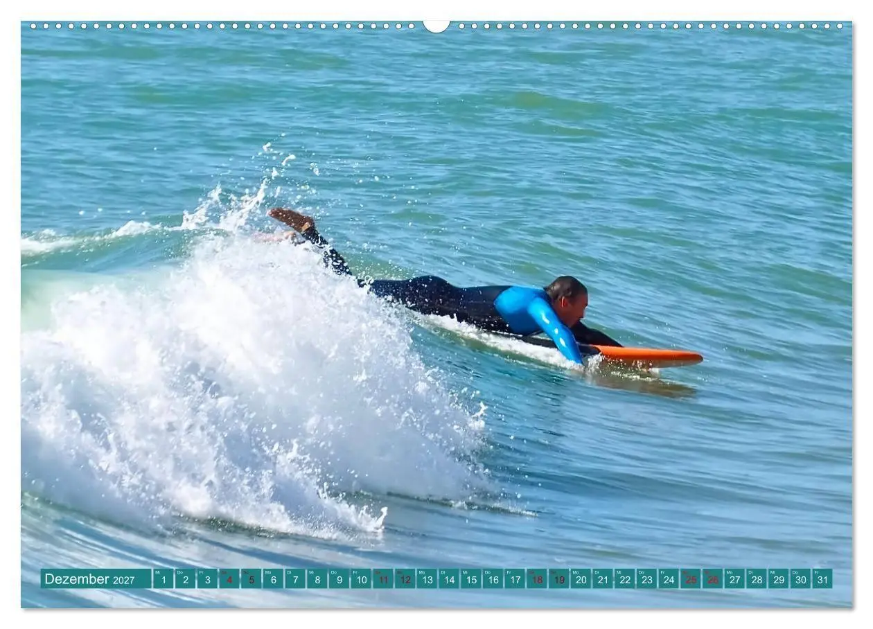 Bild: 9783569566088 | Surfen auf wilden Wellen (Wandkalender 2027 DIN A2 quer), CALVENDO...