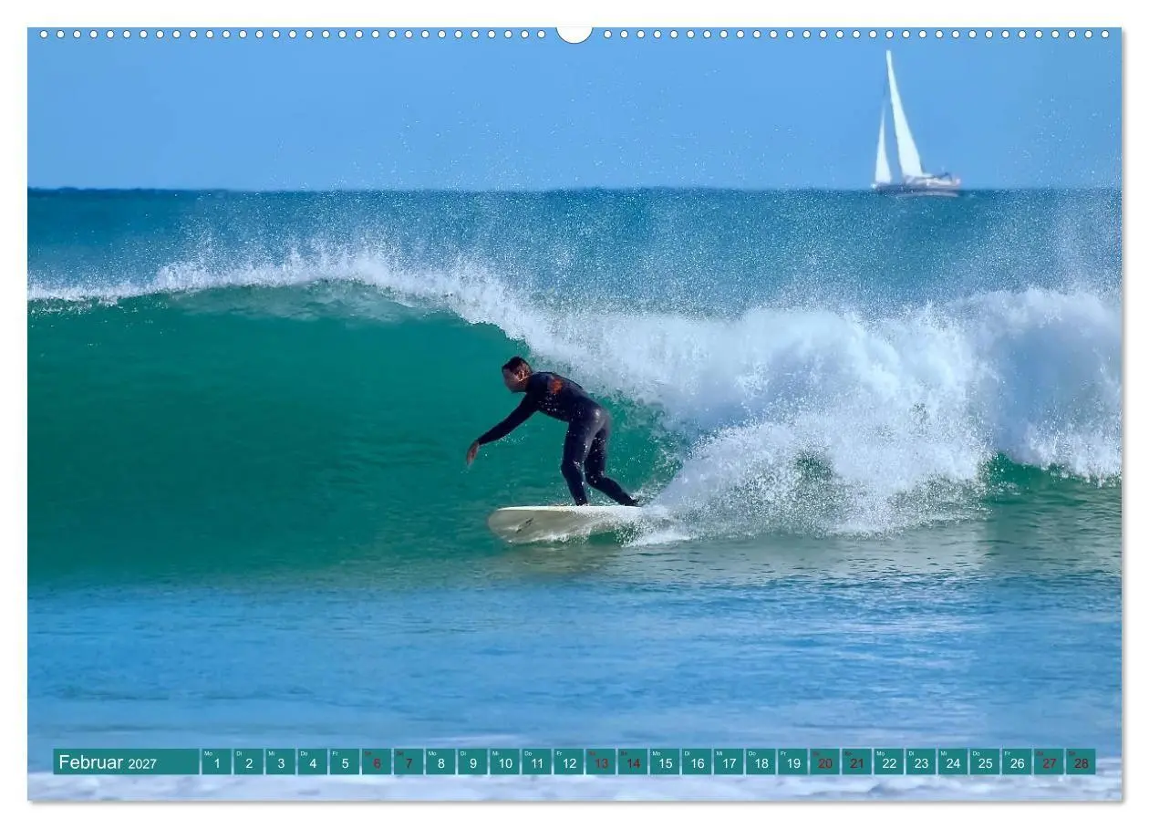 Bild: 9783569566088 | Surfen auf wilden Wellen (Wandkalender 2027 DIN A2 quer), CALVENDO...