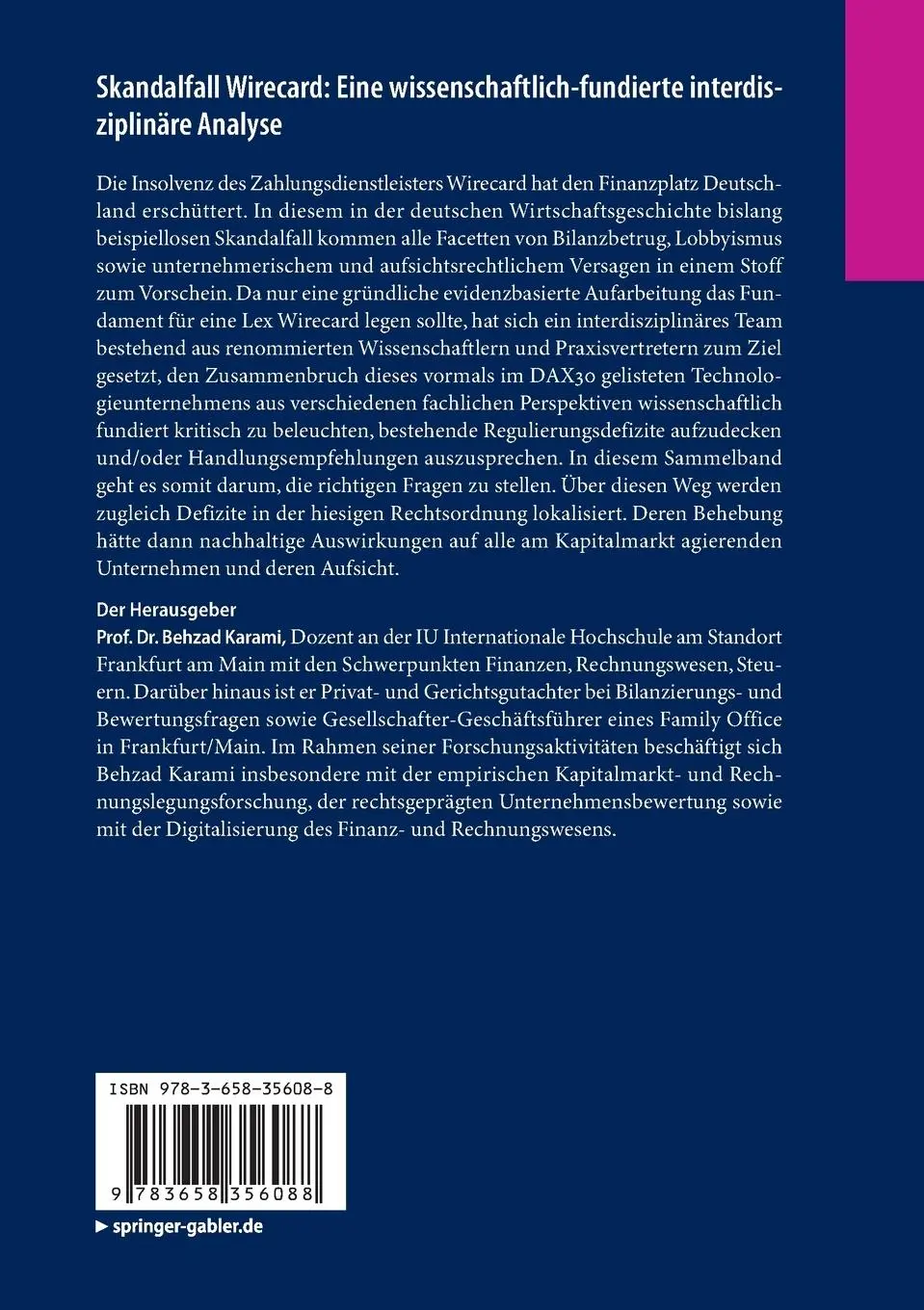 Rückseite: 9783658356088 | Skandalfall Wirecard: Eine wissenschaftlich-fundierte...