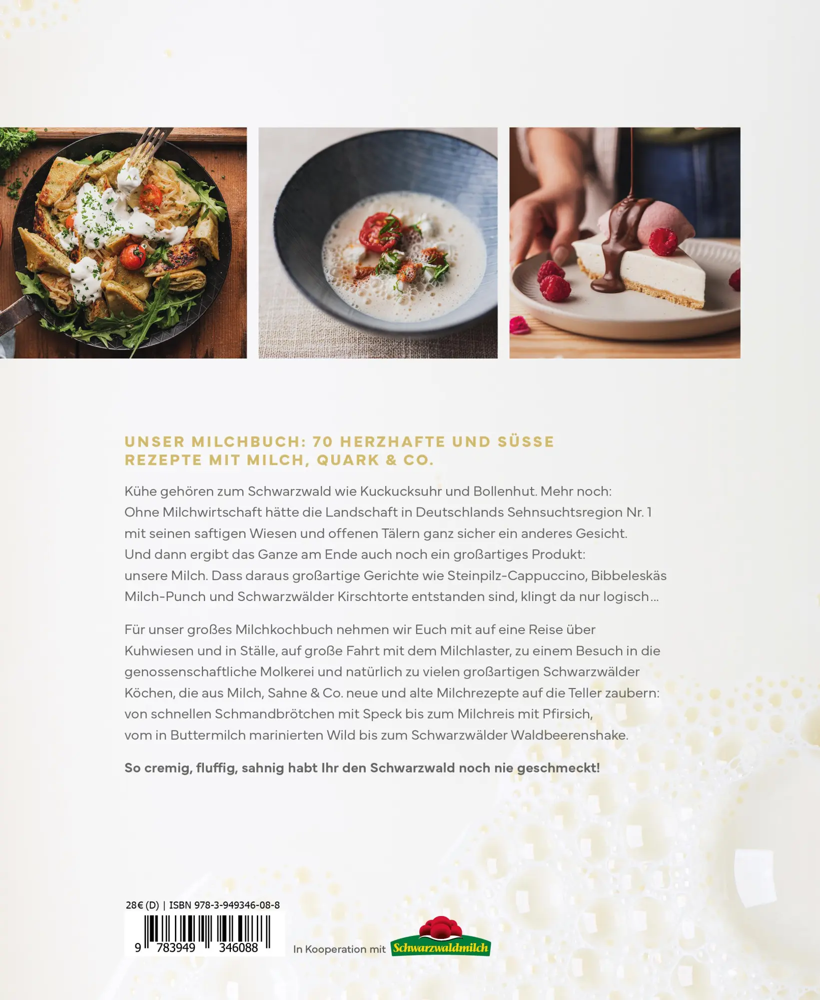 Rückseite: 9783949346088 | Schwarzwaldmilch | Das Kochbuch. 70 herzhafte und süße Rezepte | Buch