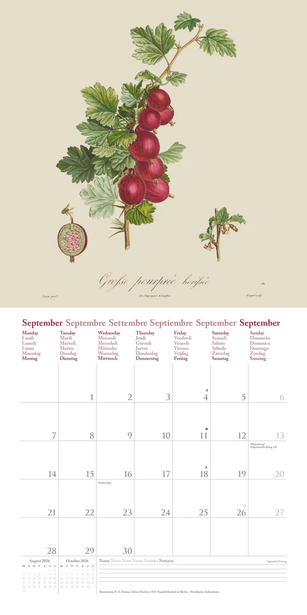Bild: 4069095006188 | Fruits 2026 - Broschürenkalender - mit historischen Abbildungen...