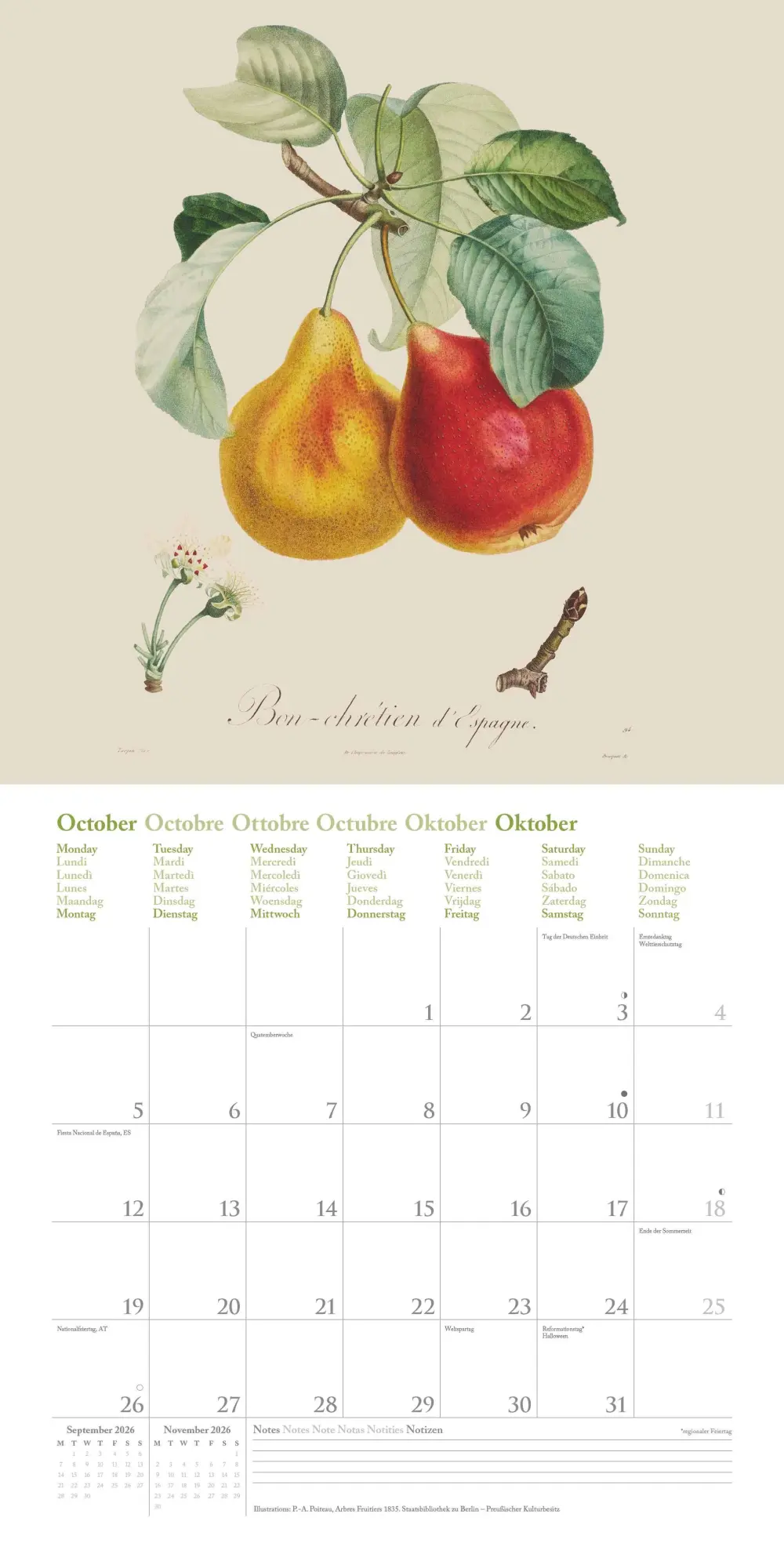 Bild: 4069095006188 | Fruits 2026 - Broschürenkalender - mit historischen Abbildungen...