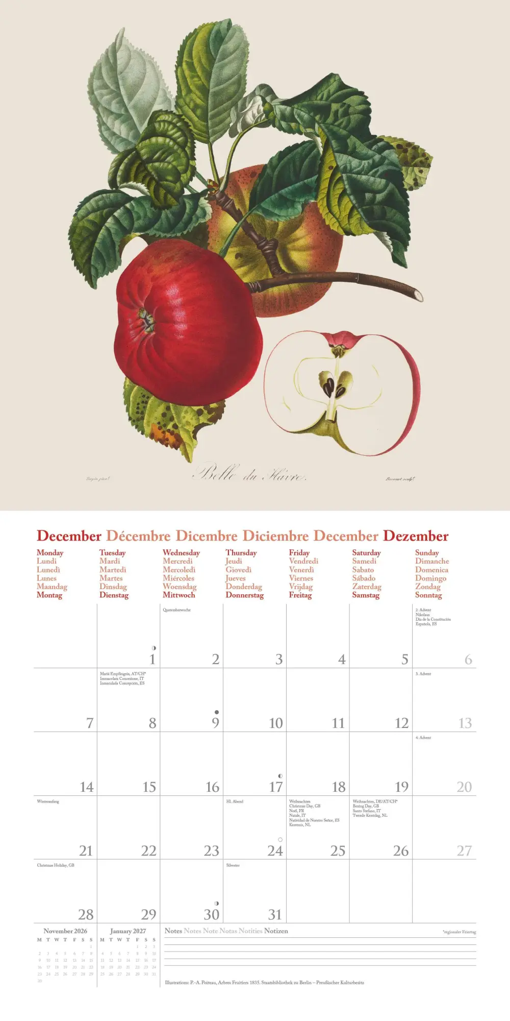 Bild: 4069095006188 | Fruits 2026 - Broschürenkalender - mit historischen Abbildungen...