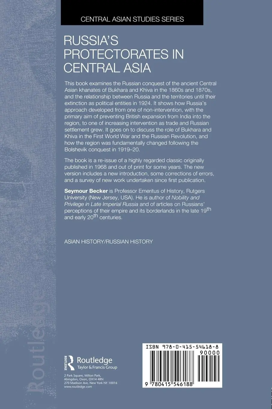 Rückseite: 9780415546188 | Russia's Protectorates in Central Asia | Bukhara and Khiva, 1865-1924
