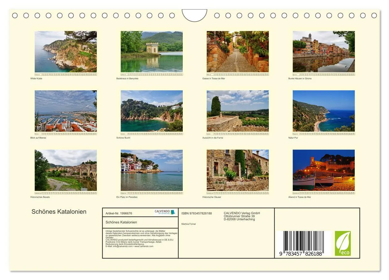 Bild: 9783457826188 | Schönes Katalonien (Wandkalender 2026 DIN A4 quer), CALVENDO...