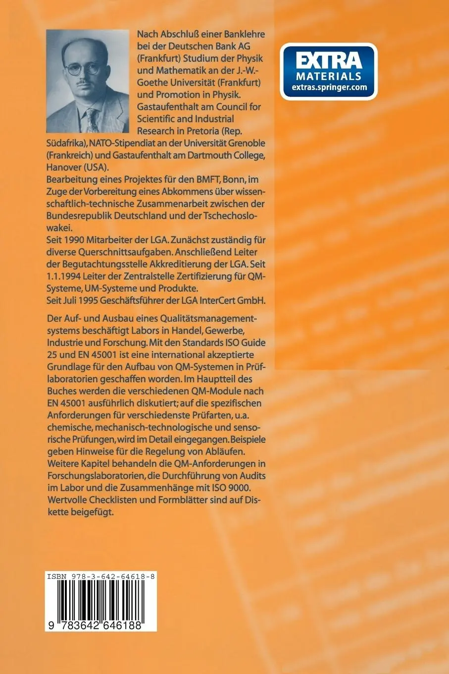 Rückseite: 9783642646188 | Qualitätsmanagement im Labor | Herfried Kohl | Taschenbuch | xiv