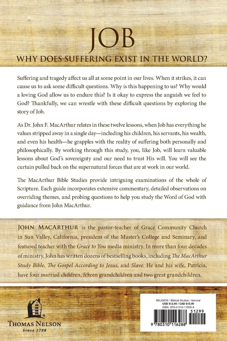 Rückseite: 9780310116288 | Job | John F. Macarthur | Taschenbuch | Kartoniert / Broschiert | 2020