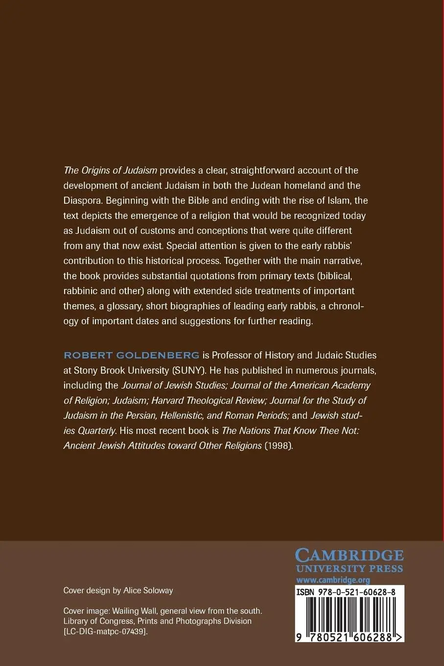 Rückseite: 9780521606288 | The Origins of Judaism | From Canaan to the Rise of Islam | Goldenberg