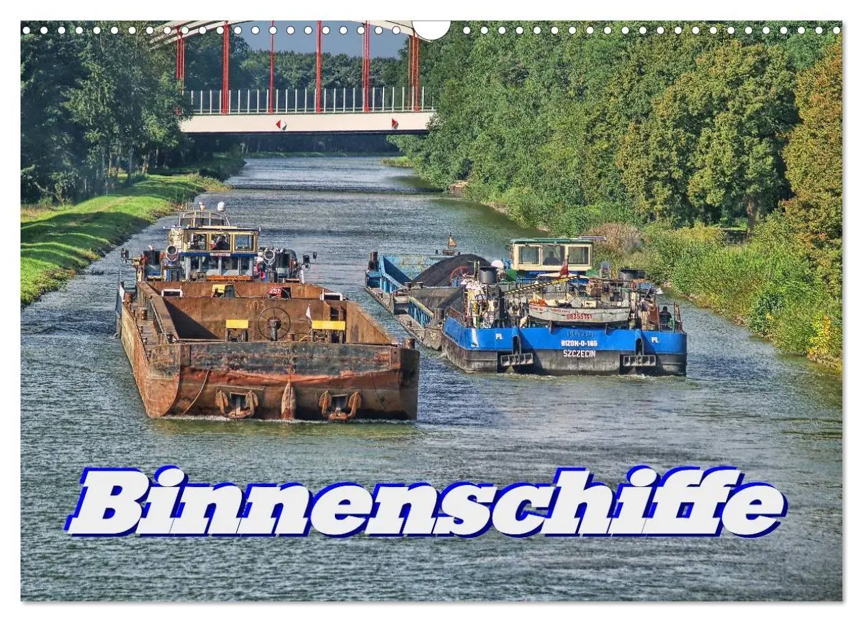 Cover: 9783516146288 | Binnenschiffe (Wandkalender 2026 DIN A3 quer), CALVENDO Monatskalender