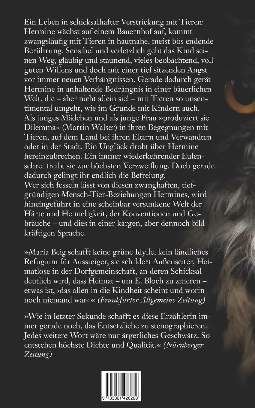 Rückseite: 9783861426288 | Hermine | Ein Tierleben | Maria Beig | Taschenbuch | 132 S. | Deutsch