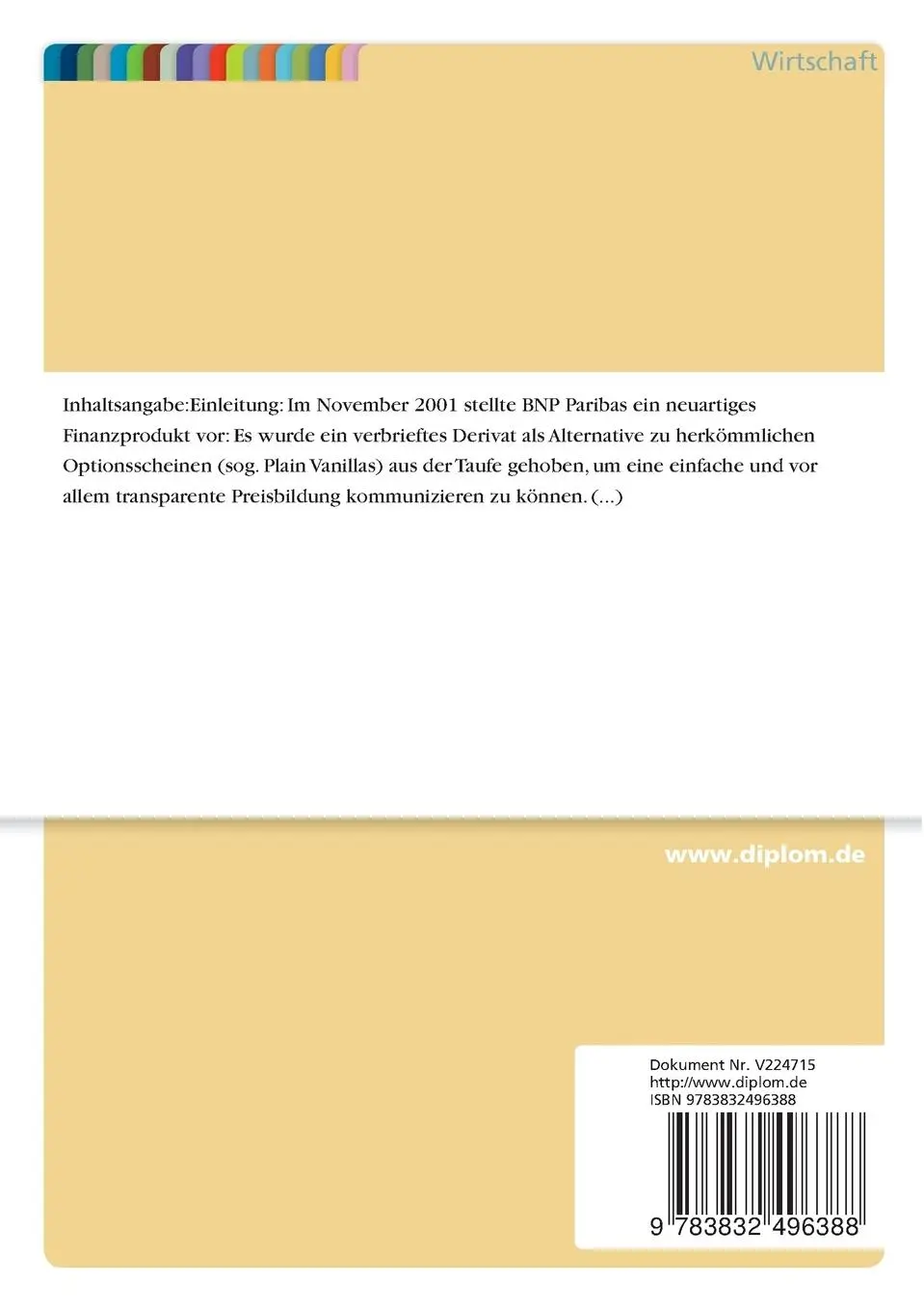 Rückseite: 9783832496388 | Knock-Out-Optionsscheine am deutschen Markt | Metin Simsek | Buch