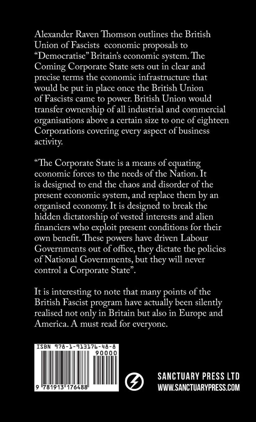 Rückseite: 9781913176488 | The Coming Corporate State | Alexander Raven Thomson | Buch | Englisch