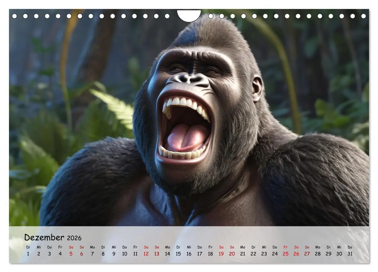 Bild: 9783457346488 | Lachende Tiere (Wandkalender 2026 DIN A4 quer), CALVENDO...