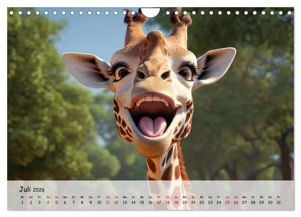 Bild: 9783457346488 | Lachende Tiere (Wandkalender 2026 DIN A4 quer), CALVENDO...