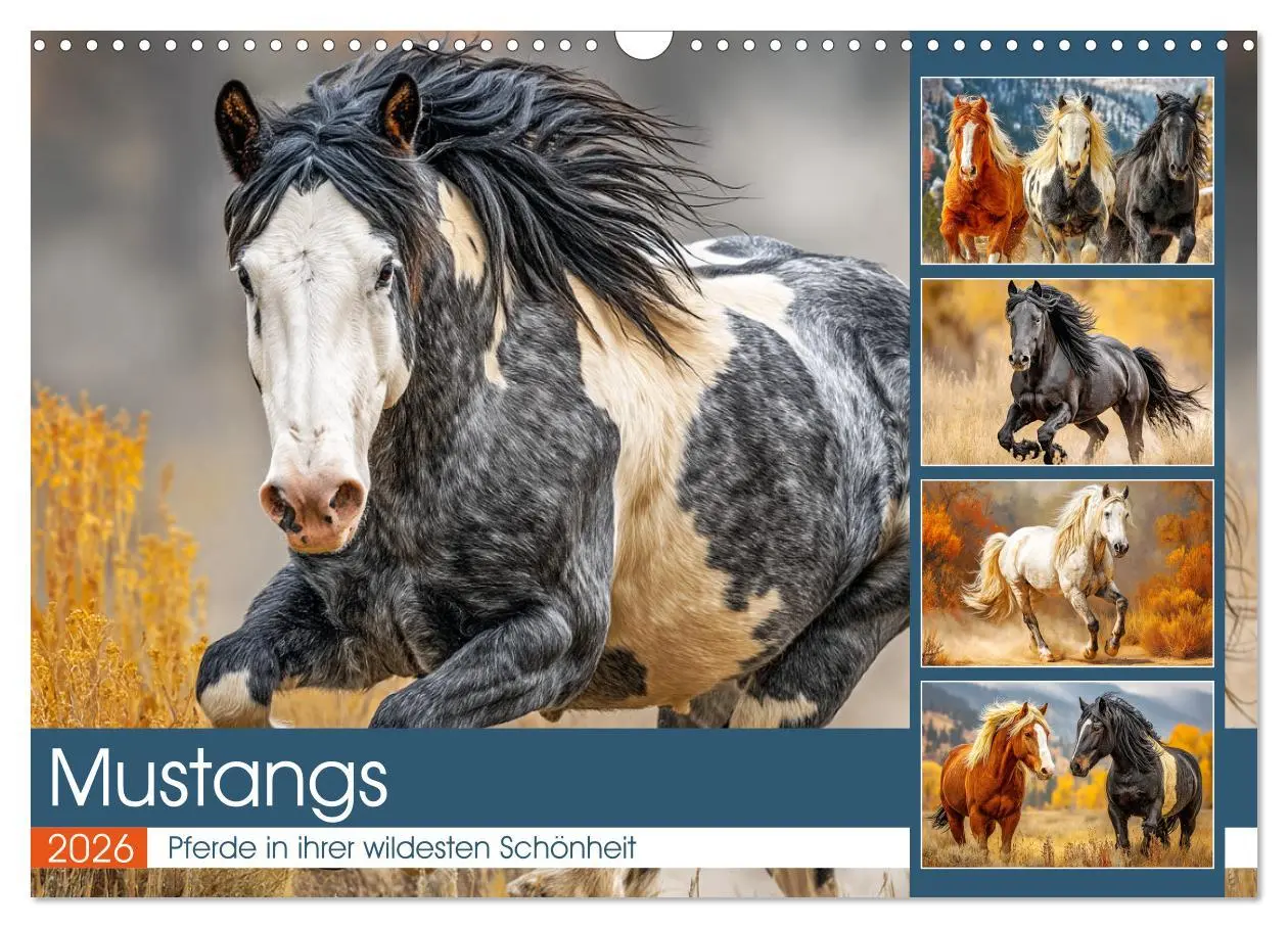 Cover: 9783457416488 | Mustangs. Pferde in ihrer wildesten Schönheit (Wandkalender 2026...