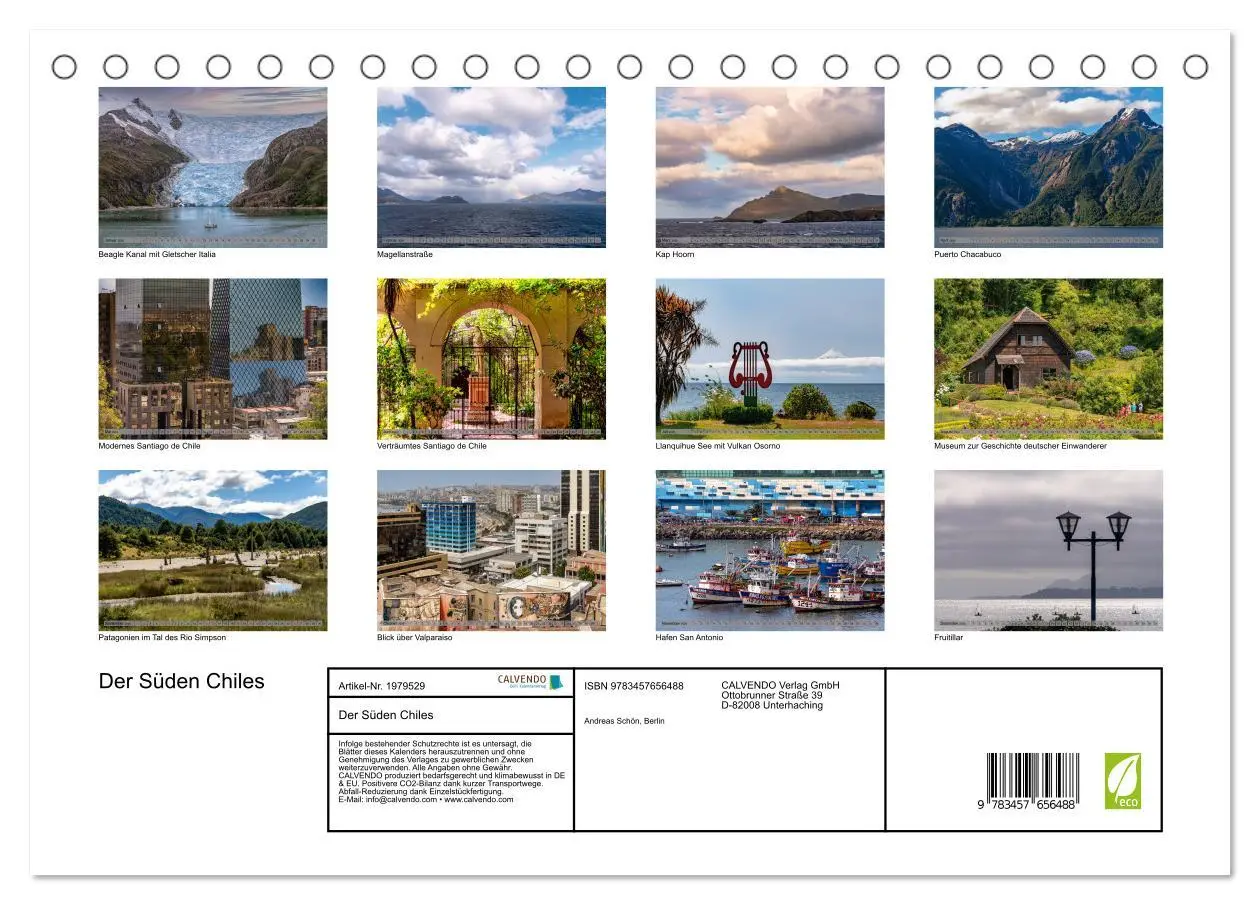 Bild: 9783457656488 | Der Süden Chiles (Tischkalender 2026 DIN A5 quer), CALVENDO...