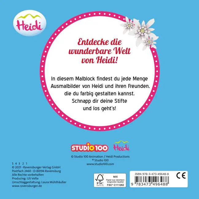 Bild: 9783473496488 | Heidi: Mein Malblock | Studio 100 Media GmbH | Taschenbuch | Heidi