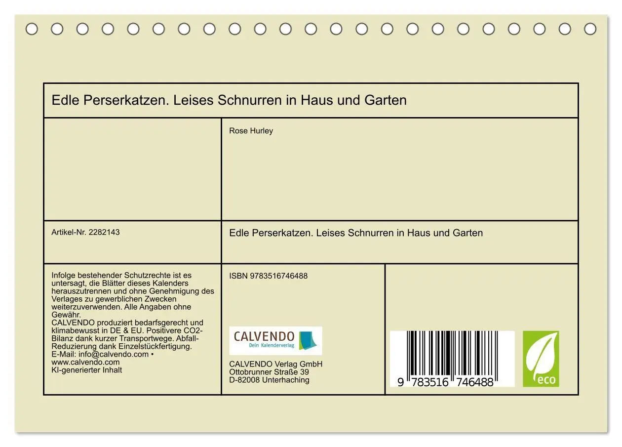 Bild: 9783516746488 | Edle Perserkatzen. Leises Schnurren in Haus und Garten...