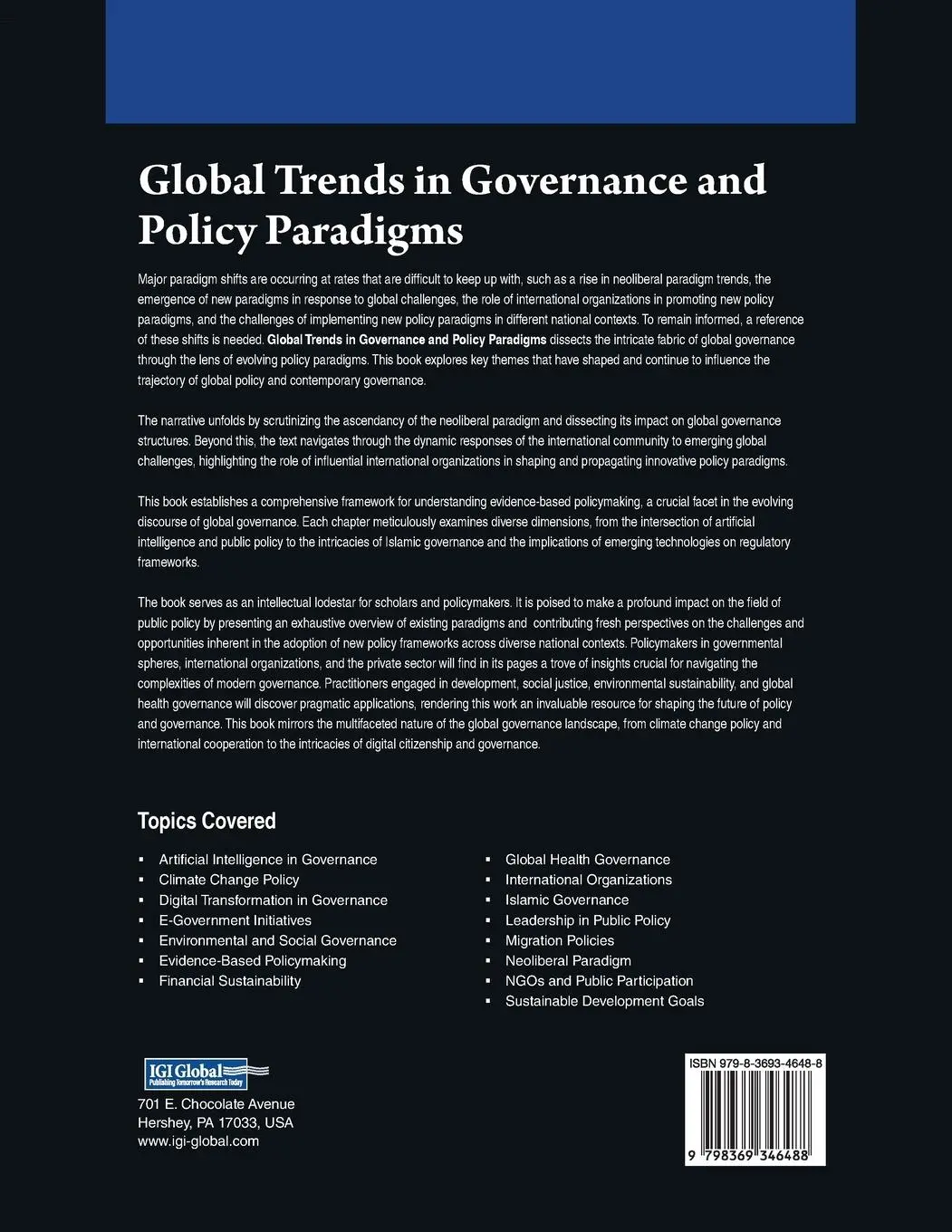 Rückseite: 9798369346488 | Global Trends in Governance and Policy Paradigms | Hamdan (u. a.)